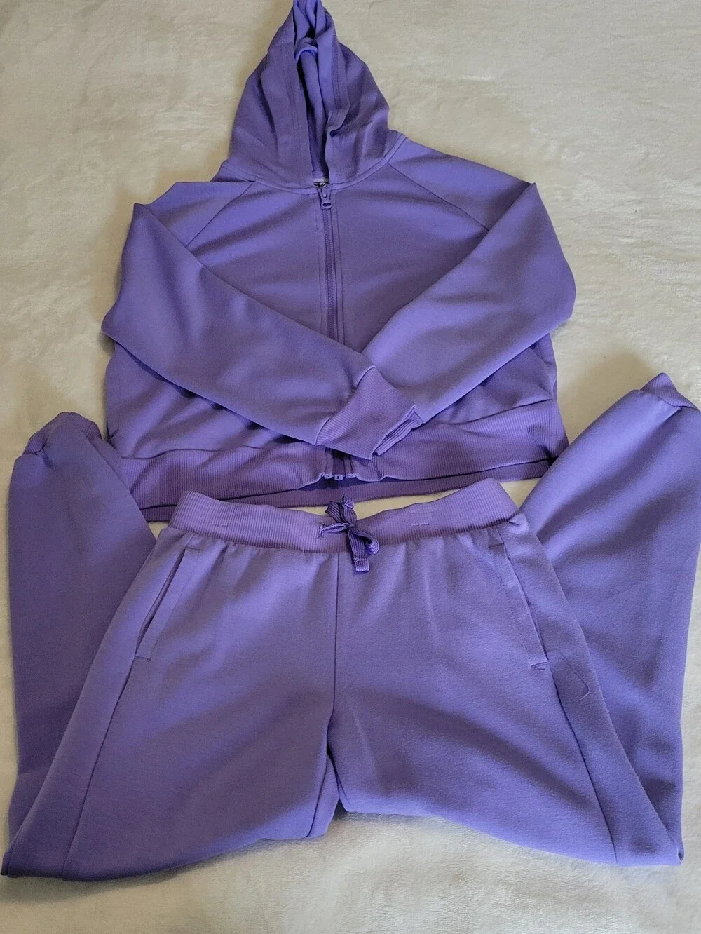 Girls Lavender Hooded Sweatshirt & Jogger Set